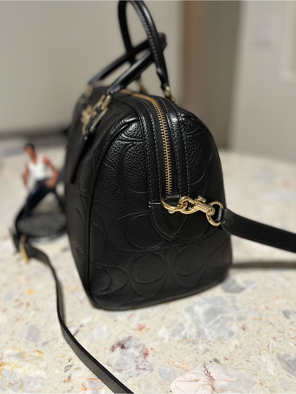 NWT Coach Rowan Large Satchel Bag In Signature Leather CEW02 BLACK Gold - Picture 3 of 13